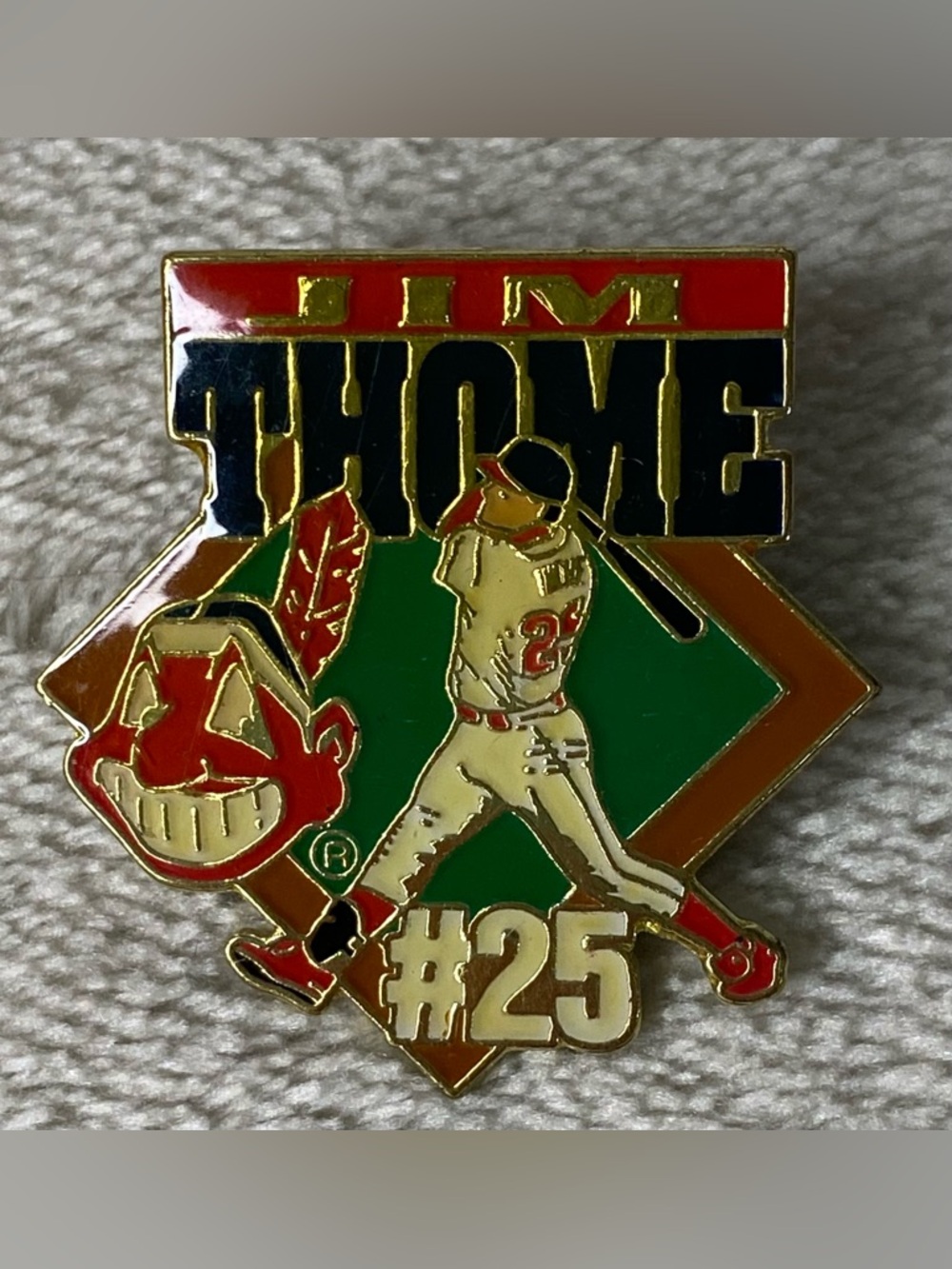 Jim Thome - #25 Cleveland Indians Lapel Hat Pin MLB 1997 Ohio 7021635